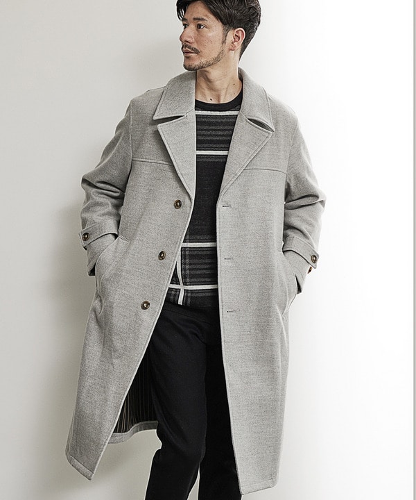 中空糸メルトンオーバーチェスターコート｜メンズファッション通販