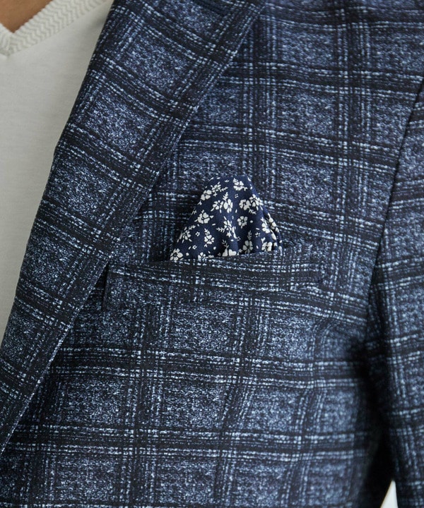 ポリエステルサッカーチェック柄テーラードジャケット｜メンズ