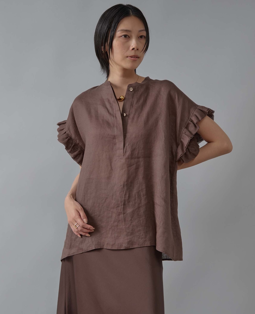 リネンフリルスリーブブラウス｜Liesse（リエス）｜商品詳細