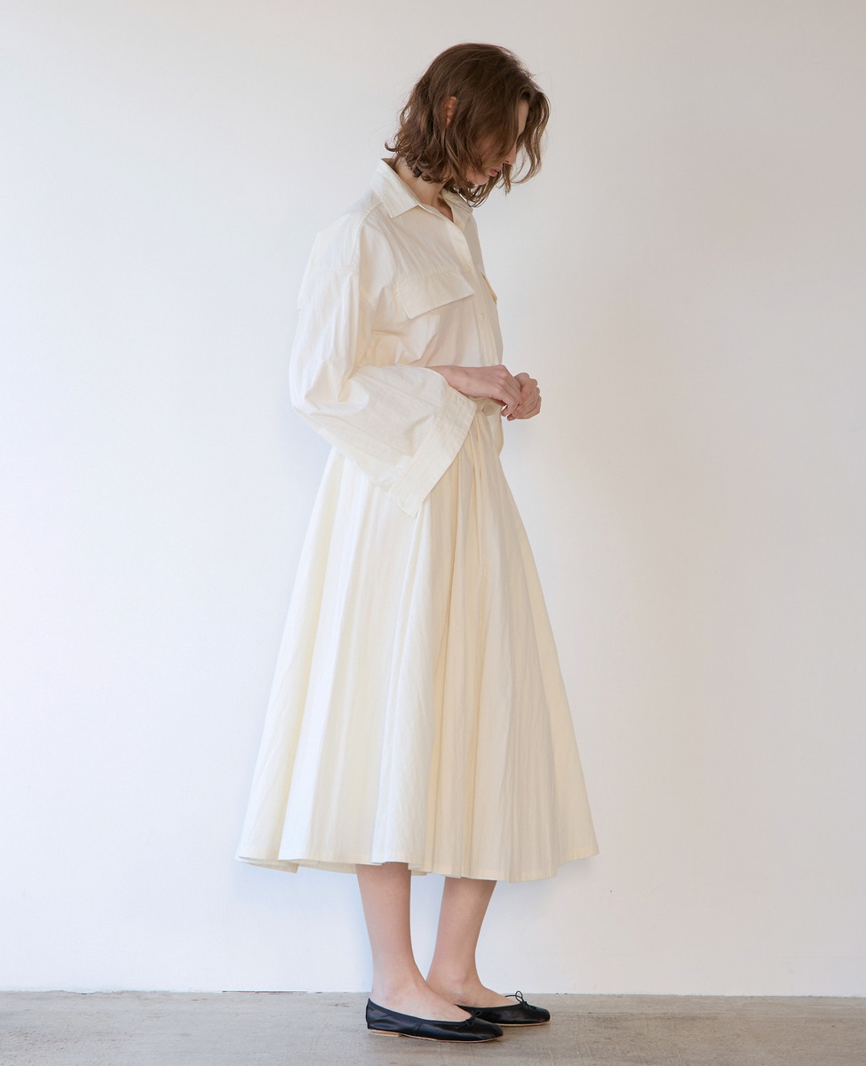 ウェザークロス/ストライプギャザースカート（セットアップ可