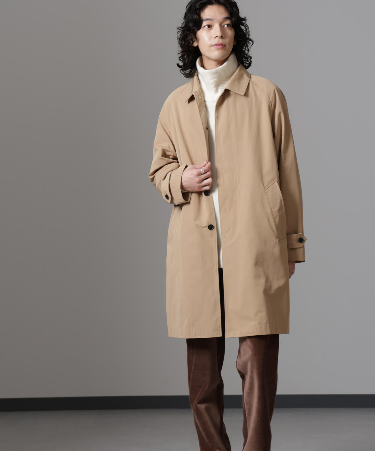 ウェザークロス ラグラン ステンカラー コート