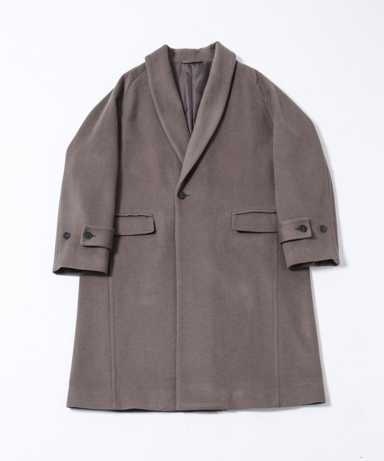 ASSEMBLANC ｣ シルク ブレンド ダブルクロス ショールカラー コート