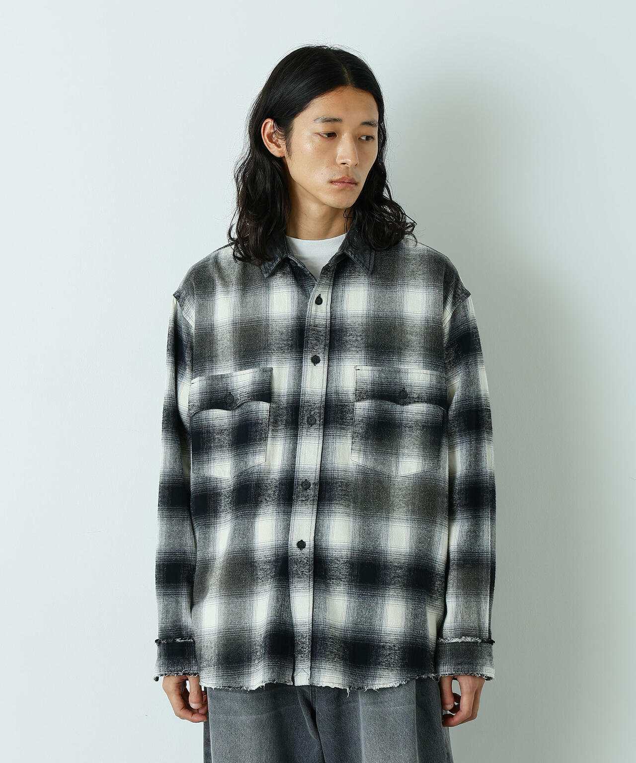 HOTEL PALACE｣ ヴィンテージライクオンブレチェックネルシャツ