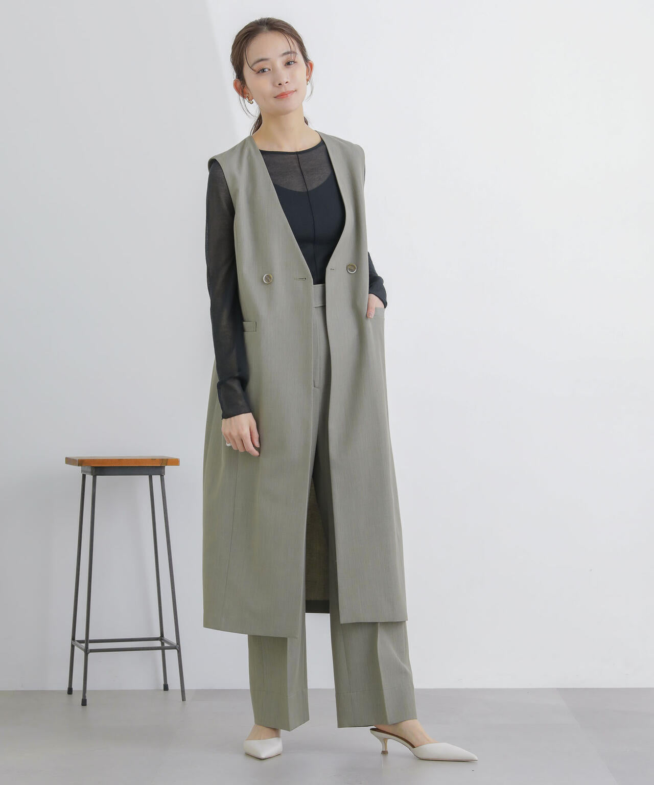 ロング ジレ ( セットアップ 可 )