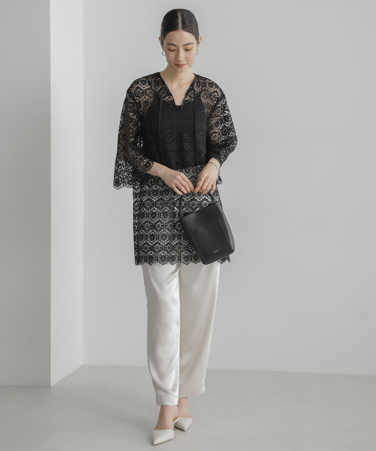 クロシェタイル レース チュニック ブラウス ( セットアップ 可 )