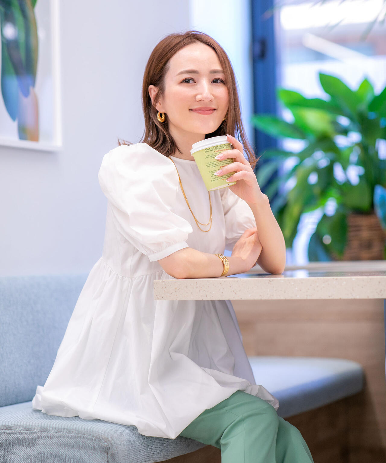 星玲奈 × NANO universe 」タック スリーブ バルーン ブラウス