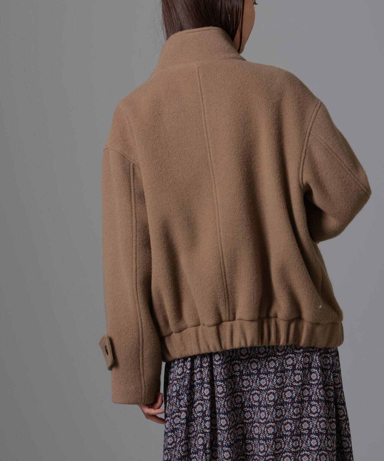 PECOLAMB ウール カシミヤ スタンドカラー ジップブルゾン