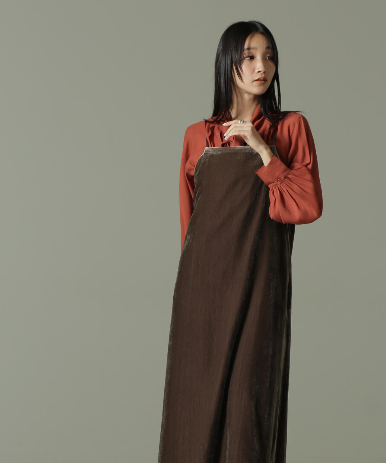 ベロア キャミワンピース