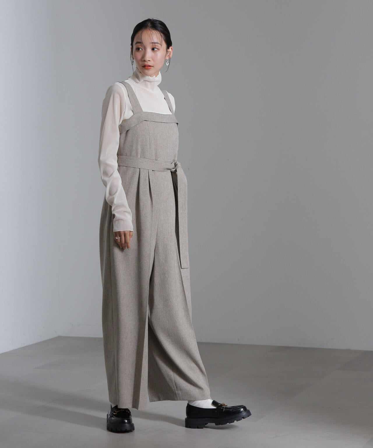 シャークスキン サロペット