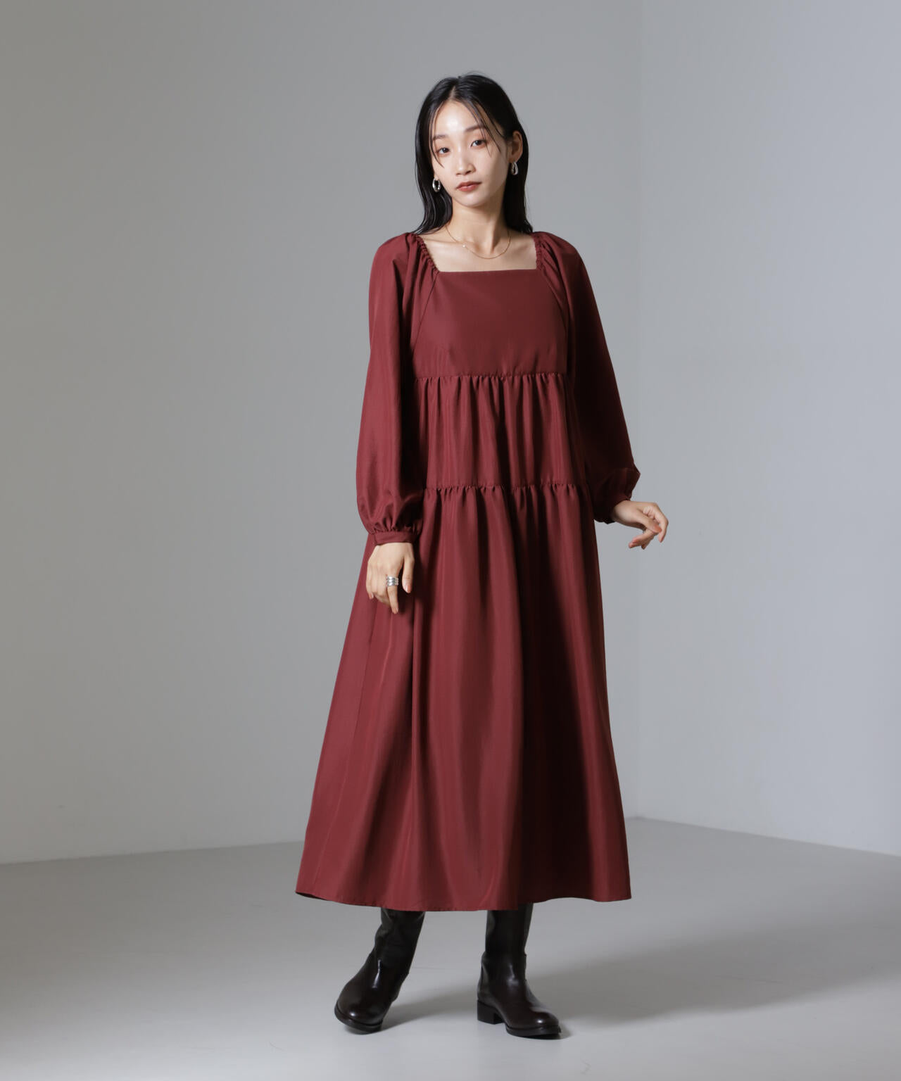 ヨリ Yori ウォーム ティアード ワンピース チュニック 38 M ヨリ Yori