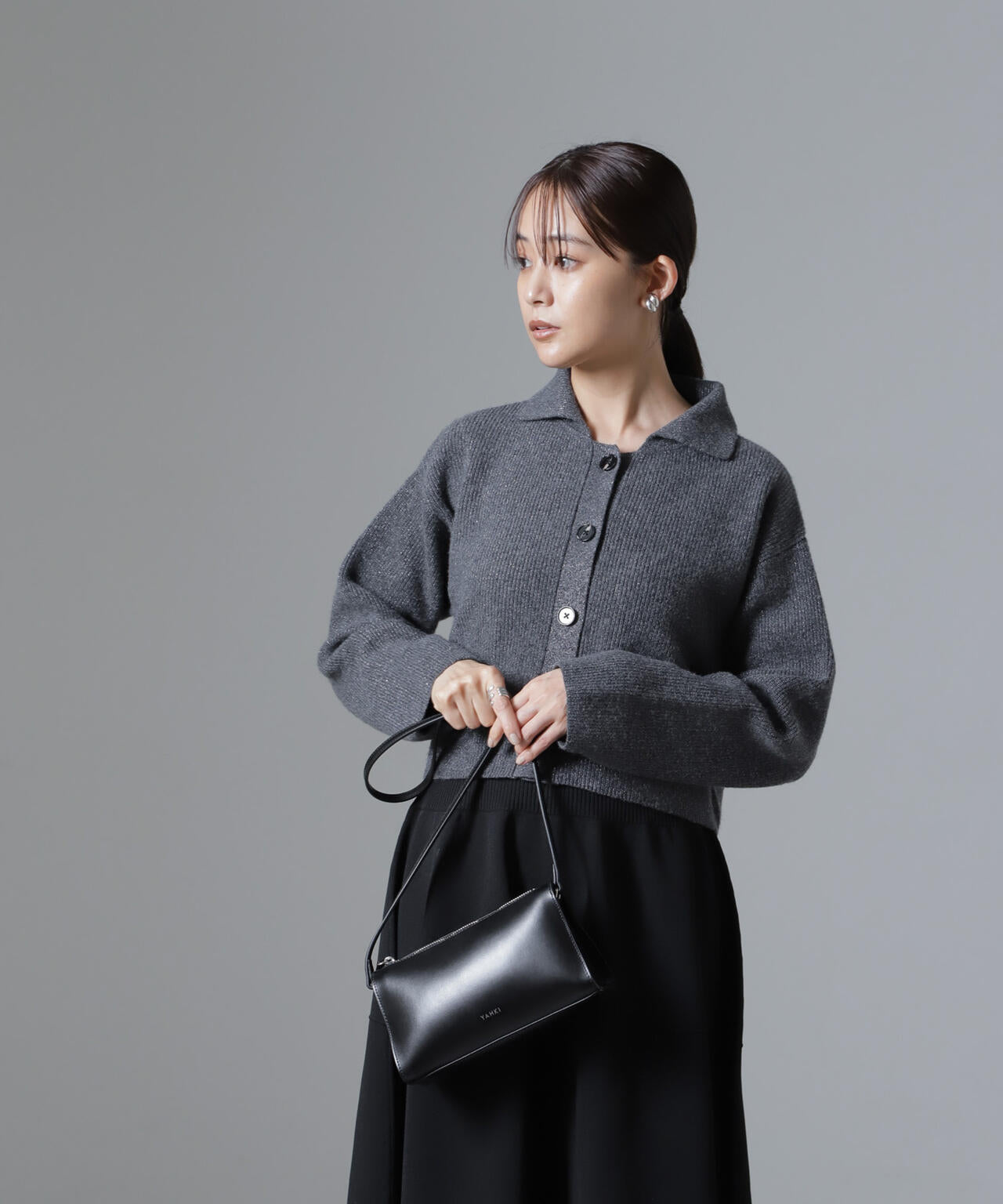 片畔 ラメ カラー カーディガン