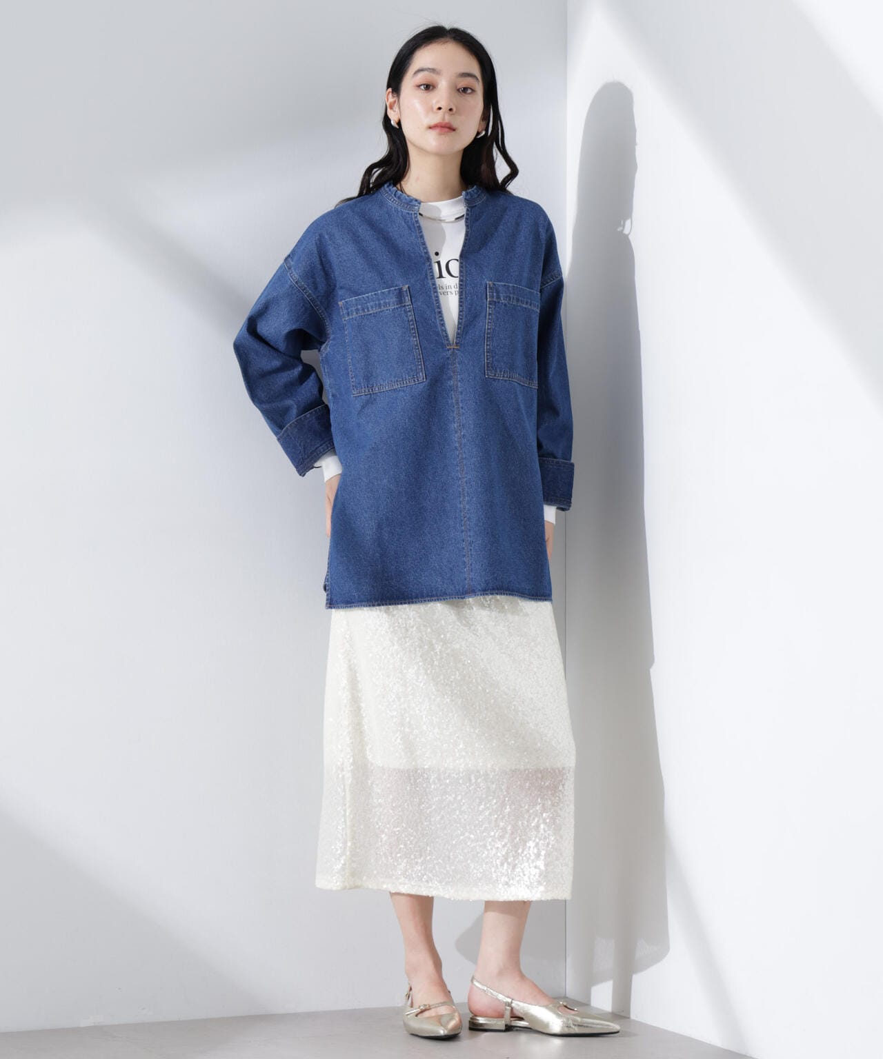 デニム ポケット プルオーバー（ セットアップ 可）