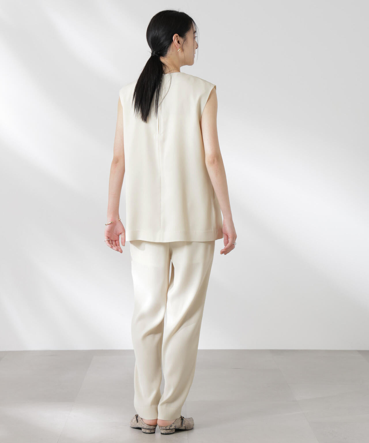 ダブルクロス ゴムベルト テーパード パンツ ( セットアップ 可)