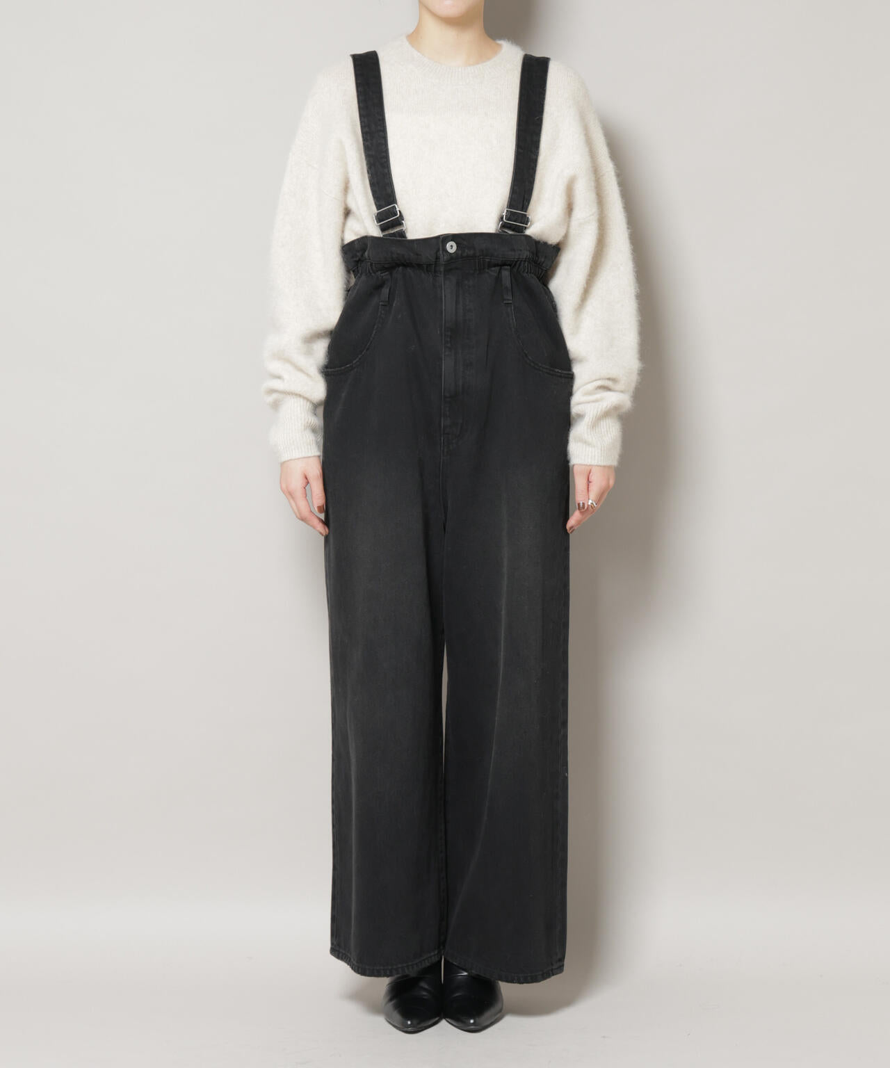 コットン ワイド サロペット