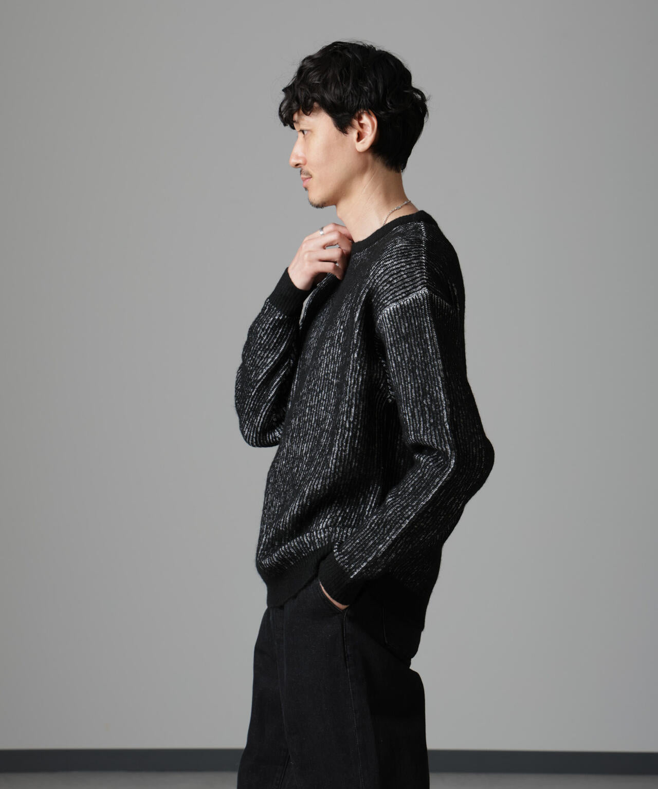 2トーン 畔 ニット