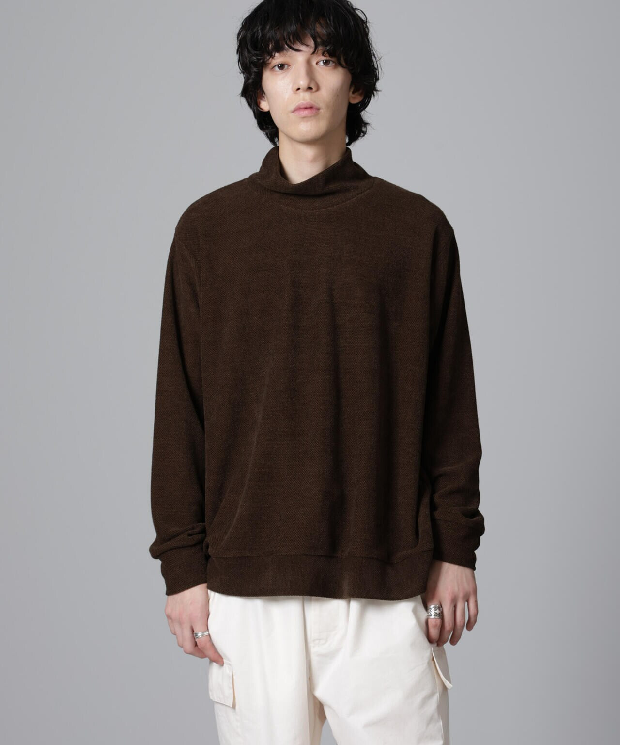 モール ライク ハイネック プルオーバー 長袖