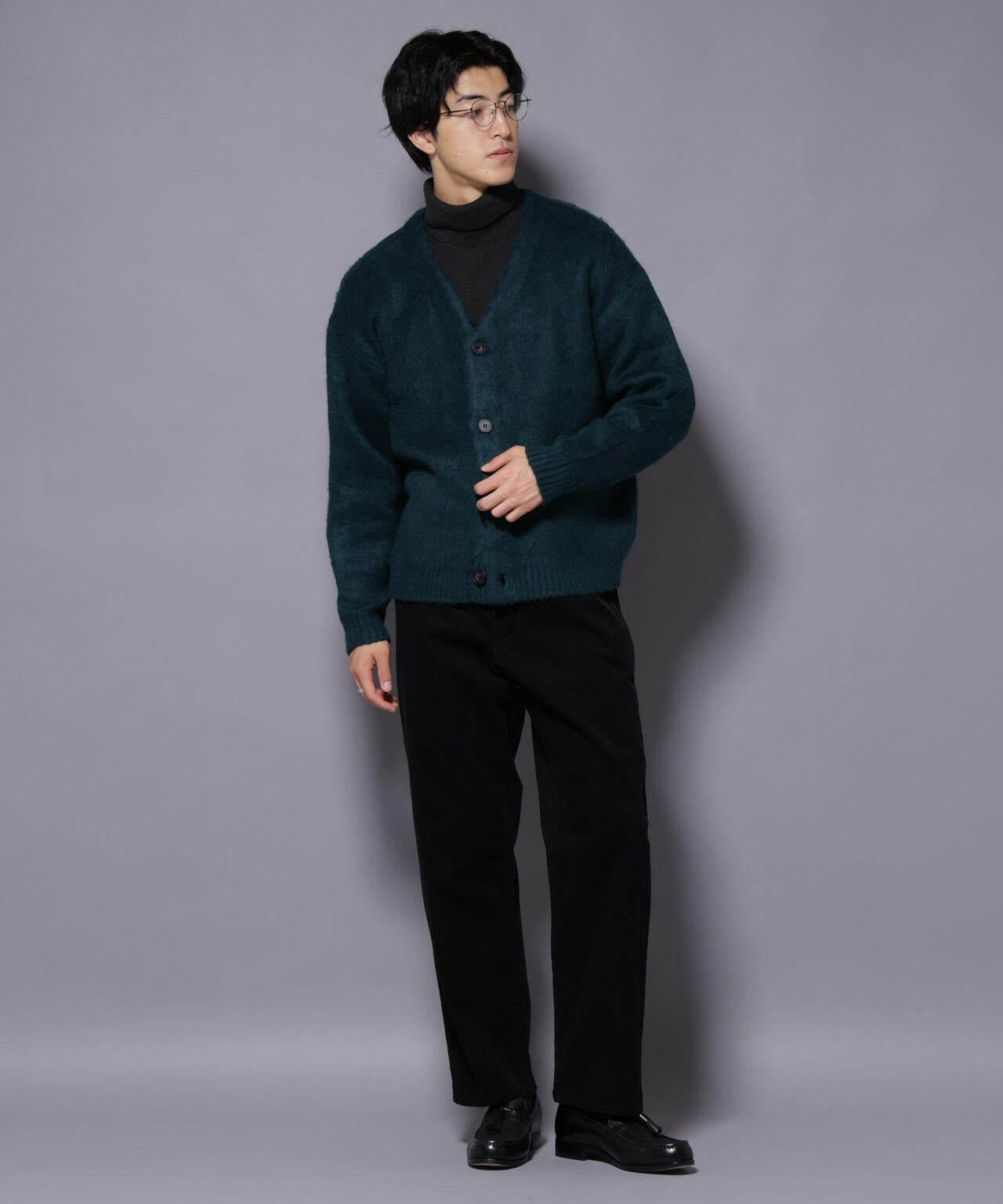 モヘヤライクニットカーディガン