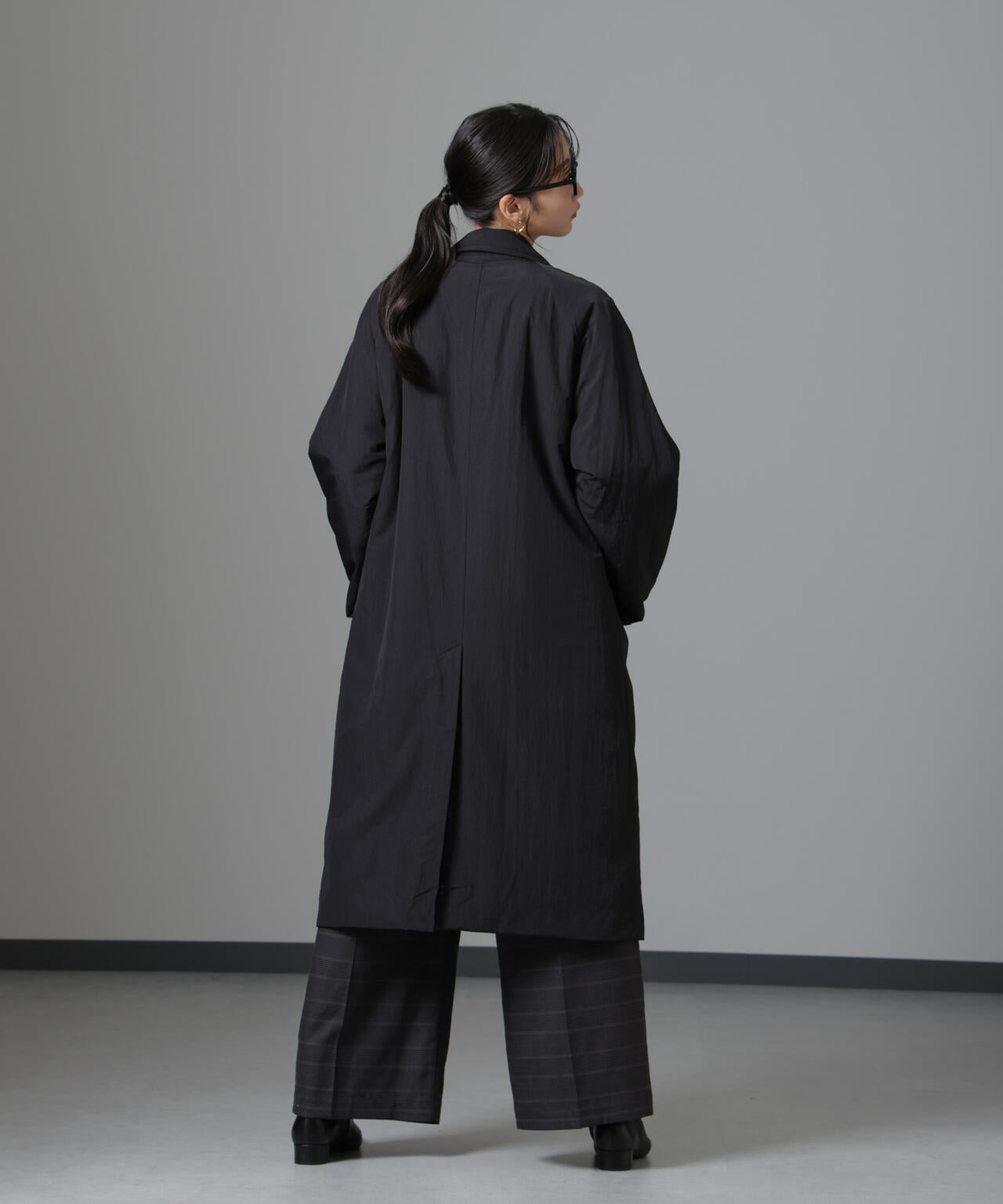撥水加工・機能中綿 Wボタン ラグラン ロングコート