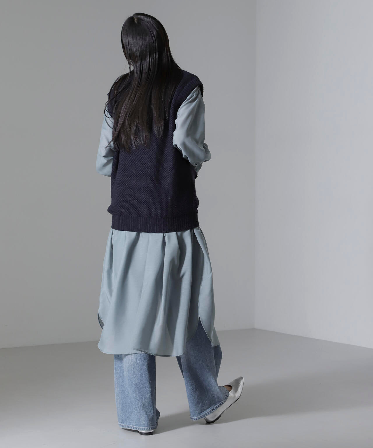 ツイード 調 ニット ベスト