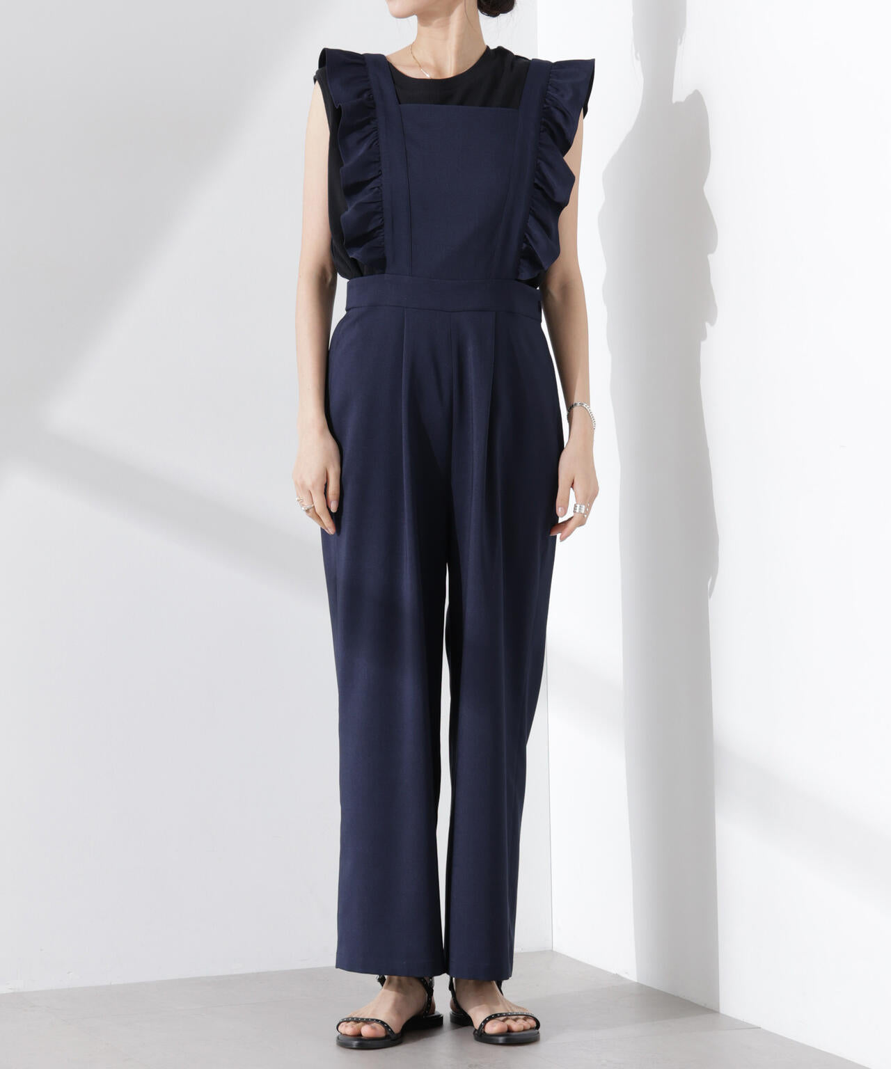 フリルスリーブ オールインワン