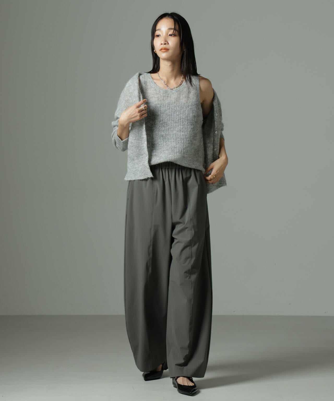 モヘヤ混 タンク ニット トップス ( セットアップ 可 )