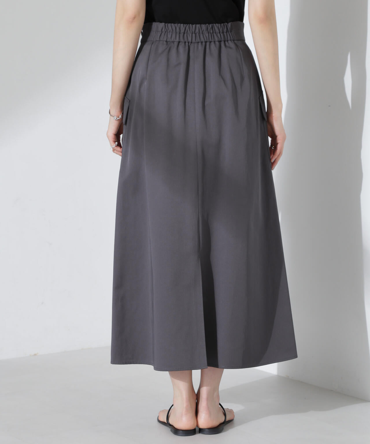 フラップポケット フレア スカート