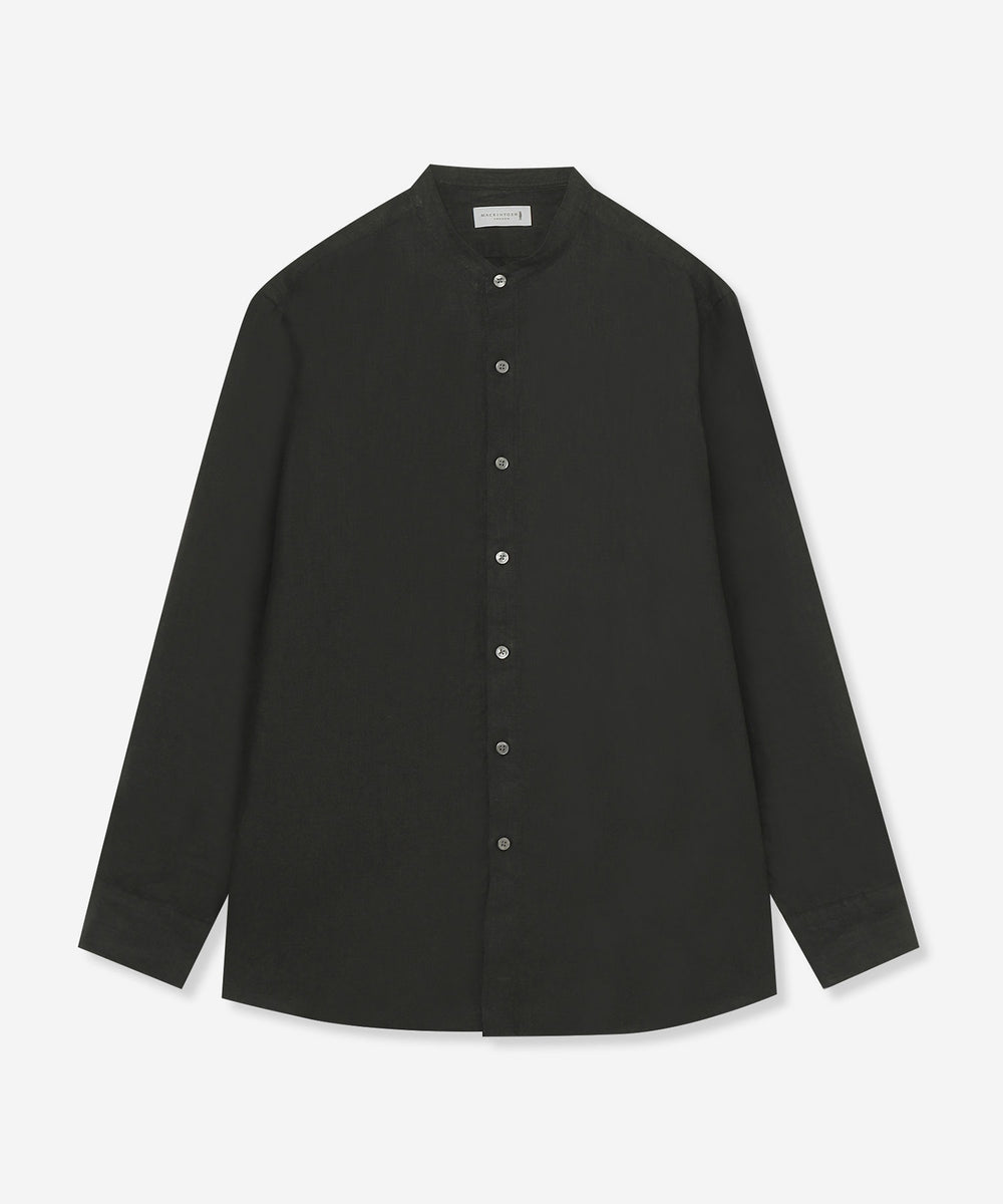 LEON掲載】高密度リネンバンドカラーシャツ(トップス)｜MACKINTOSH