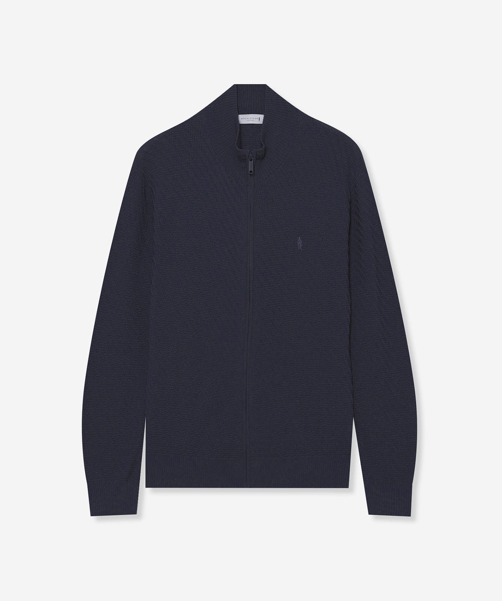 WEB・一部店舗限定】ハイゲージケーブルフルジップアップニット