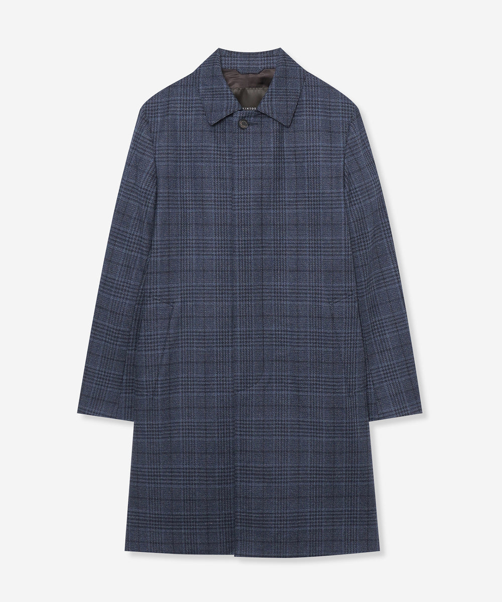 DUNFORD】【Loro Piana Fabric】チェックウールステンカラーコート