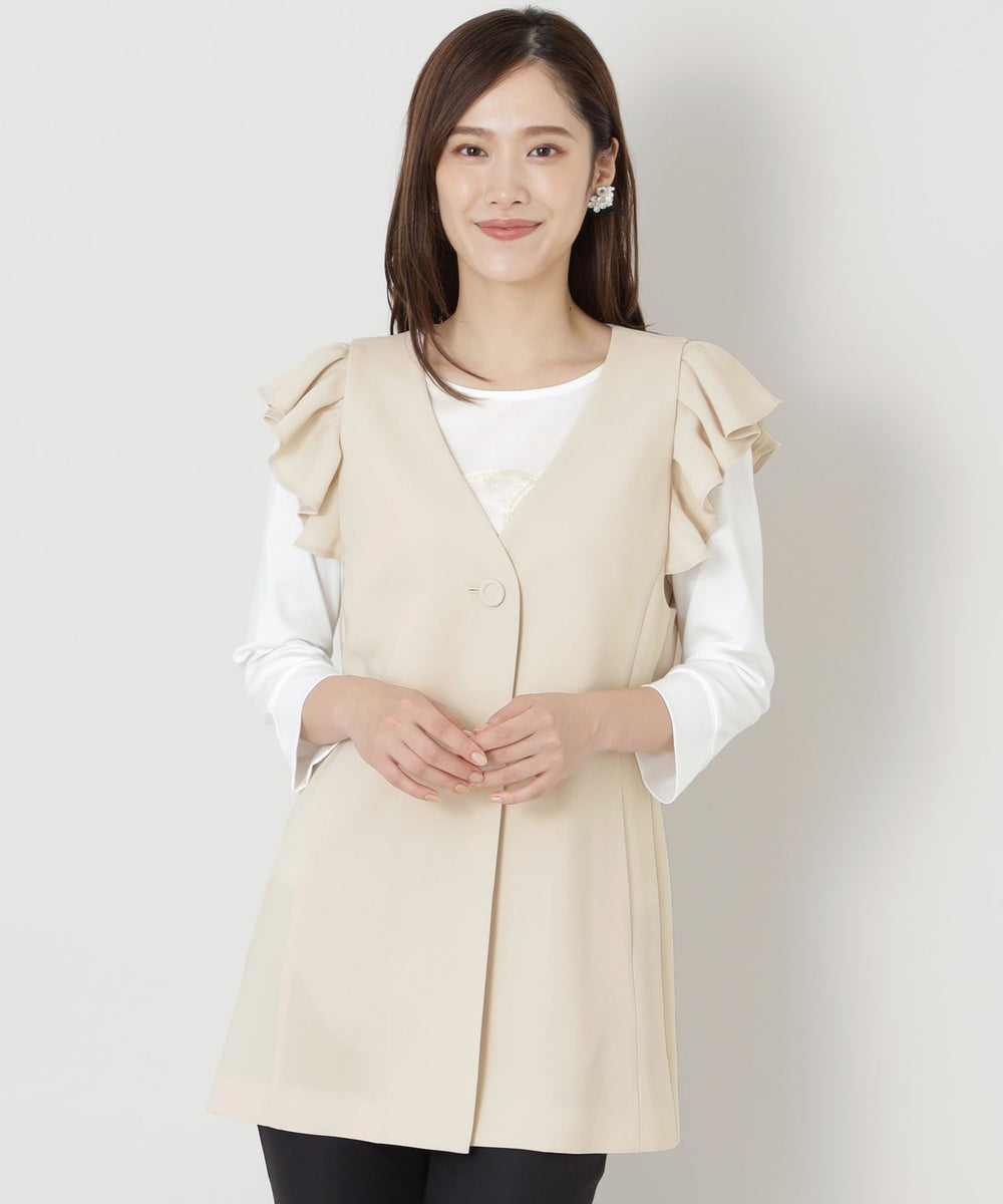 トリアセダブルクロス フリルジレ(ジャケット)｜TO BE CHIC(トゥー