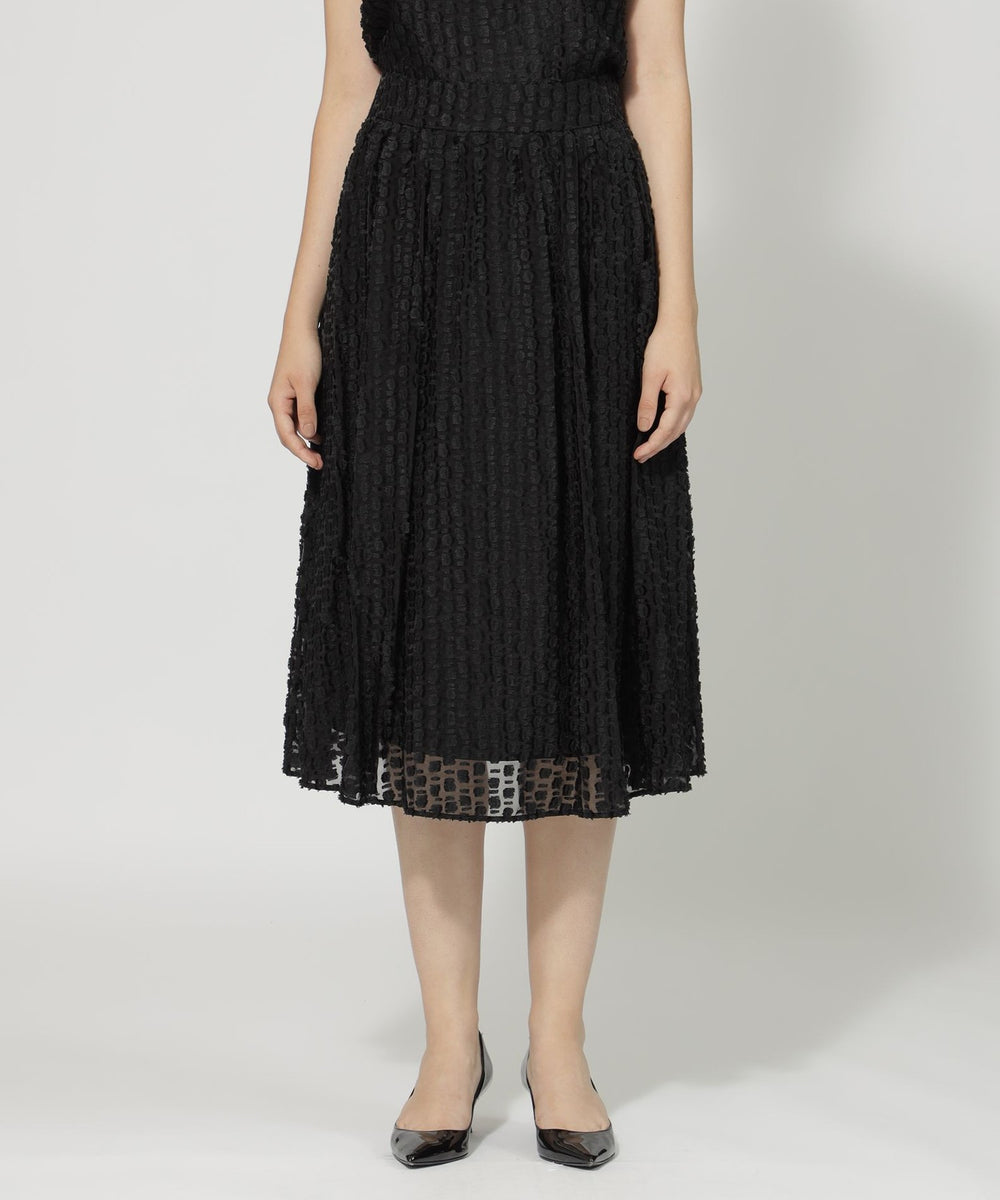 シアーカットジャカード ギャザーフレアスカート(スカート)｜EPOCA