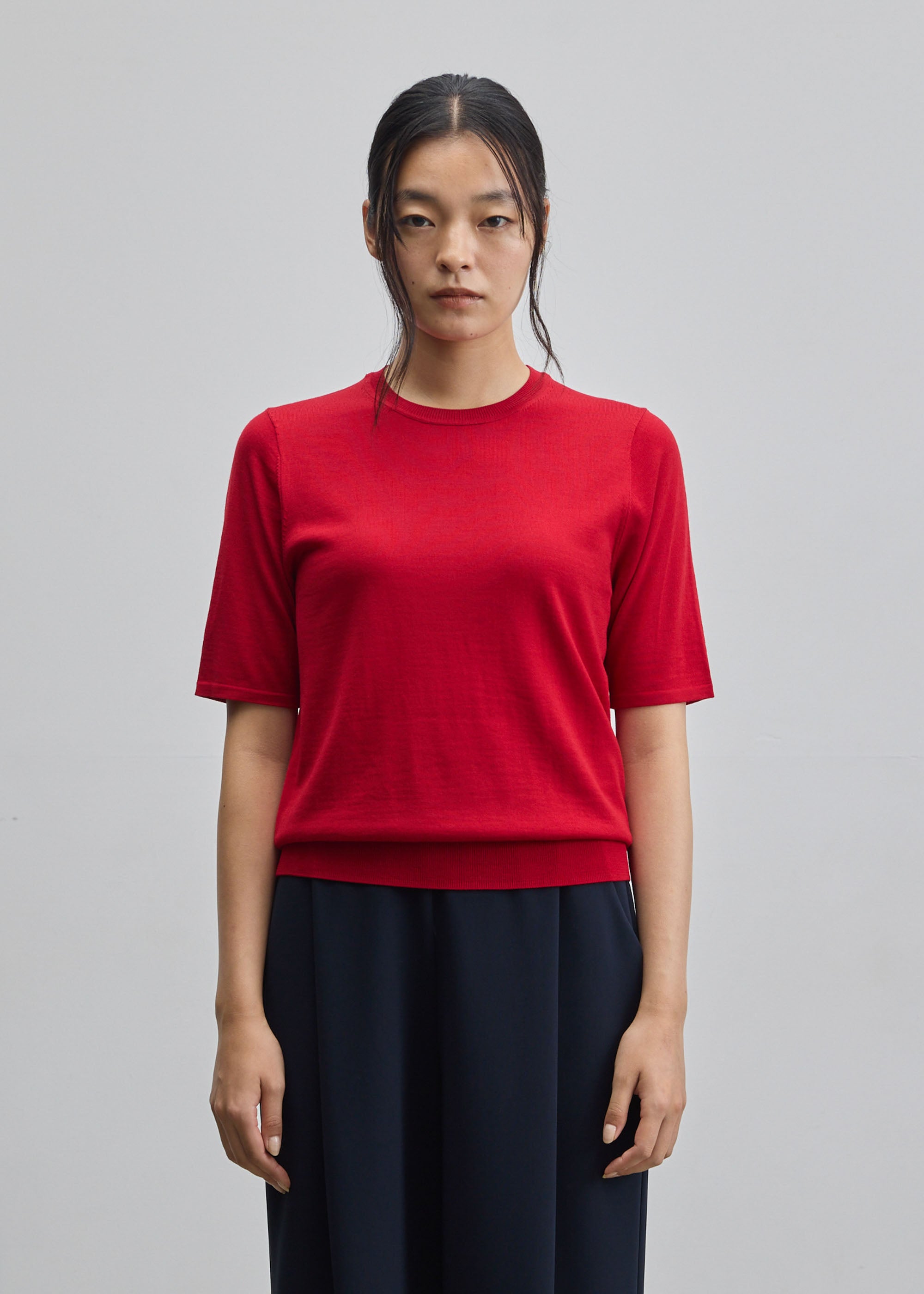 ウールハイゲージハーフスリーブプルオーバー - SOÉJU online store