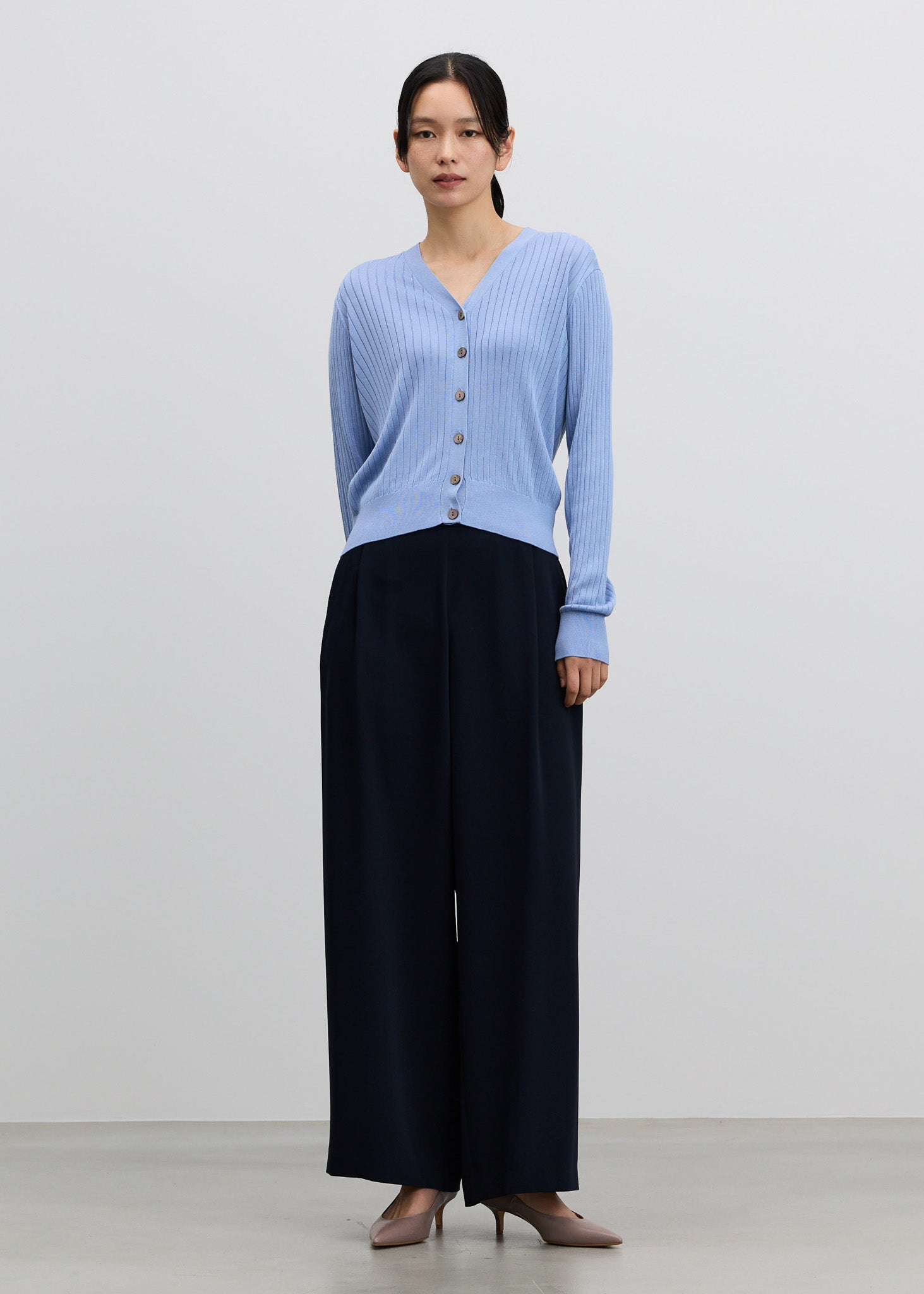 シルクワイドリブVネックカーディガン - SOÉJU online store｜上質な