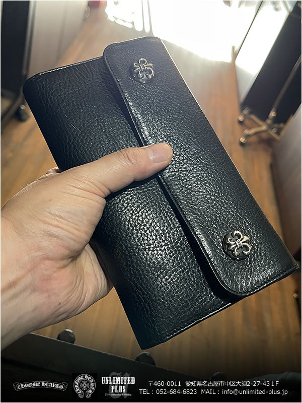 クロムハーツ 財布 ウェーブ ウォレット BSフレアボタン ブラック 入荷