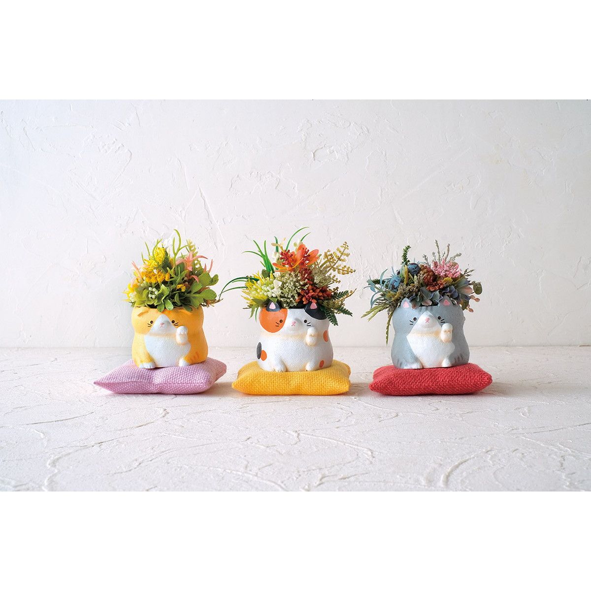 即日☆GREENHOUSE/リトルレジンポット まねきいえねこ ミケ/5473 - 花