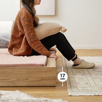 セミダブルベッドフレーム(オークナチュラル/ナチュラル/ブラウン