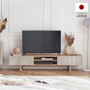 日本製テレビ台(幅180cm) 半完成品 収納付ローボード 木目調