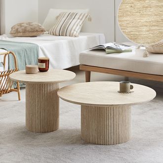 トラバーチン柄ネストテーブル リビングテーブル | 【公式】LOWYA