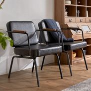 2脚セット]1人掛けソファ ダイニングソファ ヴィンテージ調 [幅63