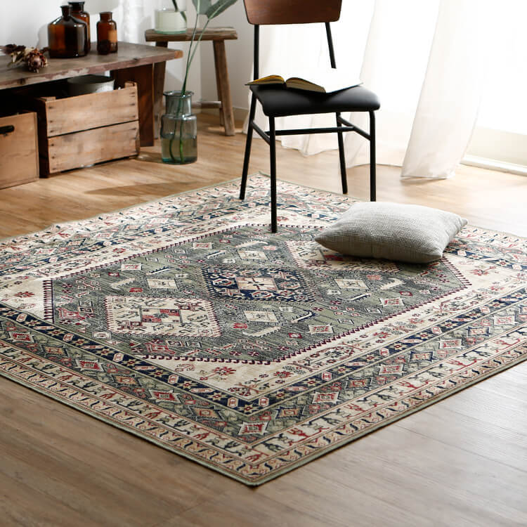 185×185] Mサイズ ペルシャ風ラグ ウィルトン織 単品orアンダーラグ