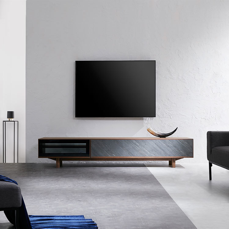 完成品】ローテレビ台(ウォルナット/オーク)突板使用でスタイリッシュ