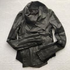 EKAM ライダースジャケット ダブル 変形 ブラック 羊革 S ユニセックス