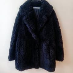 セオリーリュクス theory luxe テディベア ボアコート 黒 38 - メルカリ