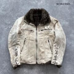 SCHLUSSEL】 シュリセル フェイクレザー ボアライダースジャケット
