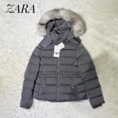 新品未使用】3WAY ZARAザラ ダウンコート ファー付き グレー ボア S