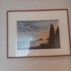 小暮真望（こぐれ しんぼう）氏によるリトグラフ「礼文の夕映え」です