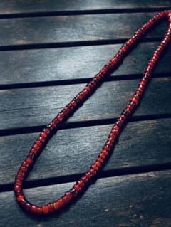 希少セミクリア」血赤アンティークビーズ ホワイトハーツ60㌢ 6