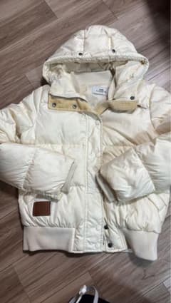 COACH コーチ 白ダウンジャケット フード付ダウン50% フェザー50