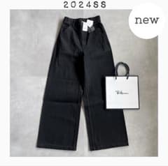 未使用／2024✨️】RonHerman ブラック ワイドパンツ ハイウエスト