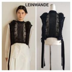 未使用品】LEINWAND 黒 ファー メッシュ ベスト - メルカリ